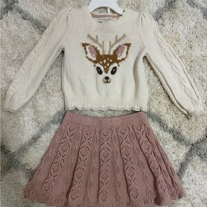Toddle girl sweater and skirt outfit